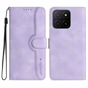 For Honor X5b / X5b Plus Global Heart Pattern Skin Feel Leather Phone Case(Purple)