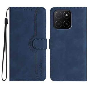 For Honor X5b / X5b Plus Global Heart Pattern Skin Feel Leather Phone Case(Royal Blue)