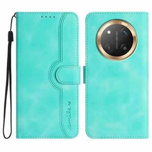 For Honor X9c Global Heart Pattern Skin Feel Leather Phone Case(Light Blue)