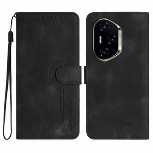 For Honor 300 Pro / Honor 300 Ultra Heart Pattern Skin Feel Leather Phone Case(Black)