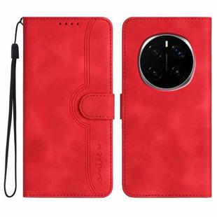 For Honor Magic7 Heart Pattern Skin Feel Leather Phone Case(Red)