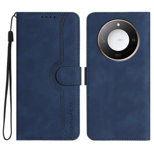 For Honor X60 / X9c Smart Heart Pattern Skin Feel Leather Phone Case(Royal Blue)