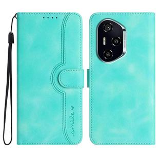 For Honor 400 Heart Pattern Skin Feel Leather Phone Case(Light Blue)