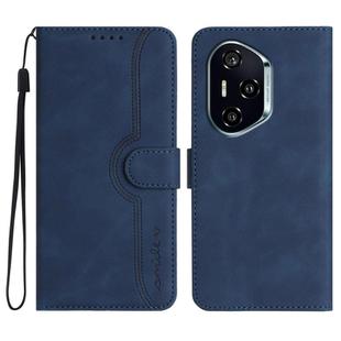 For Honor 400 Global 156.5mm Heart Pattern Skin Feel Leather Phone Case(Royal Blue)