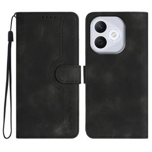 For Honor 400 Lite Heart Pattern Skin Feel Leather Phone Case(Black)