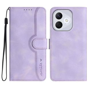 For Honor 400 Lite Global Heart Pattern Skin Feel Leather Phone Case(Purple)