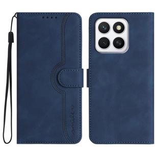 For Honor X8c 4G Heart Pattern Skin Feel Leather Phone Case(Royal Blue)
