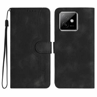 For Honor X60 GT Heart Pattern Skin Feel Leather Phone Case(Black)