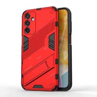 For Samsung Galaxy M15 5G Global Punk Armor 2 in 1 PC + TPU Shockproof Phone Case with Invisible Holder(Red)