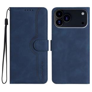 For iPhone 17 Pro Max Heart Pattern Skin Feel Leather Phone Case(Royal Blue)