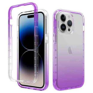 For iPhone 15 Pro Max Shockproof Clear Gradient PC + TPU Phone Case(Purple)