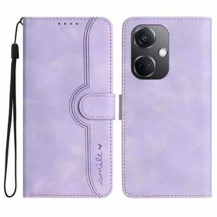 For OPPO K11 Heart Pattern Skin Feel Leather Phone Case(Purple)