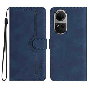 For OPPO Reno10 5G / Reno10 Pro 5G Global Heart Pattern Skin Feel Leather Phone Case(Royal Blue)