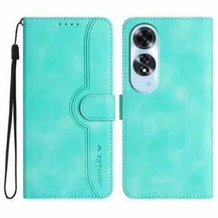 For OPPO A60 Heart Pattern Skin Feel Leather Phone Case(Light Blue)