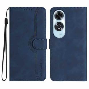 For OPPO A60 Heart Pattern Skin Feel Leather Phone Case(Royal Blue)