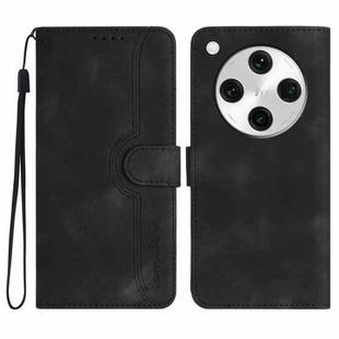 For OPPO Find X8 Pro Heart Pattern Skin Feel Leather Phone Case(Black)