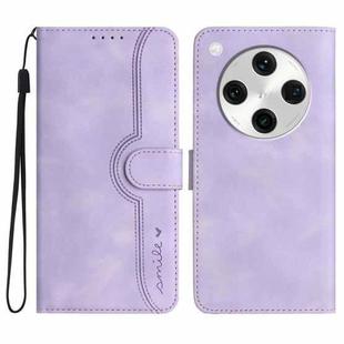 For OPPO Find X8 Pro Heart Pattern Skin Feel Leather Phone Case(Purple)