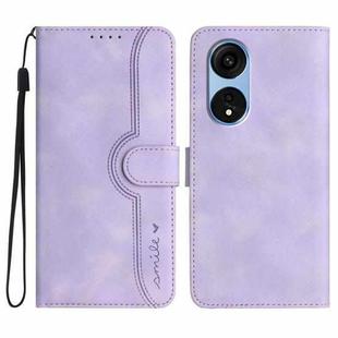For OPPO A1 Pro / Reno8 T 5G Global Heart Pattern Skin Feel Leather Phone Case(Purple)