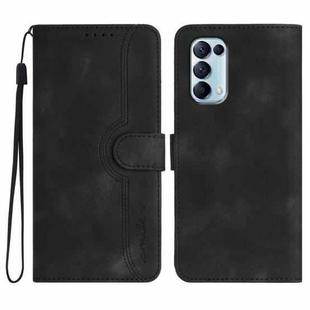 For OPPO Reno5 4G / 5G / Find X3 Lite Heart Pattern Skin Feel Leather Phone Case(Black)
