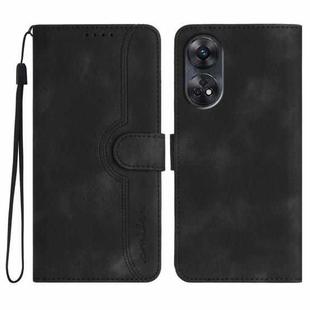 For OPPO Reno8 T 4G Heart Pattern Skin Feel Leather Phone Case(Black)