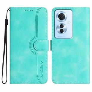 For OPPO Reno11 F / F25 Pro Heart Pattern Skin Feel Leather Phone Case(Light Blue)
