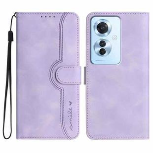 For OPPO Reno11 F / F25 Pro Heart Pattern Skin Feel Leather Phone Case(Purple)