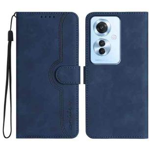 For OPPO Reno11 F / F25 Pro Heart Pattern Skin Feel Leather Phone Case(Royal Blue)