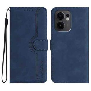 For OPPO Reno13 F 4G / 5G Heart Pattern Skin Feel Leather Phone Case(Royal Blue)