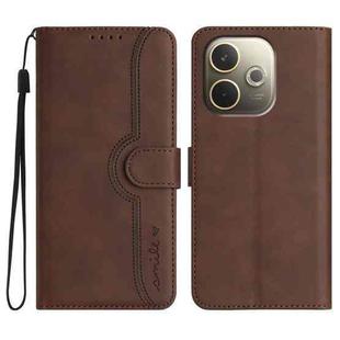 For OPPO A5 Pro 5G Heart Pattern Skin Feel Leather Phone Case(Brown)