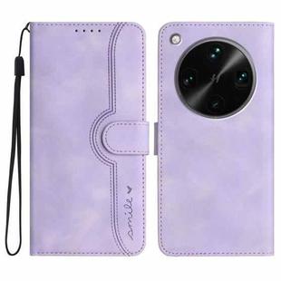 For OPPO Find X8 Ultra Heart Pattern Skin Feel Leather Phone Case(Purple)