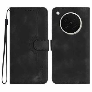 For OPPO Find X8s Heart Pattern Skin Feel Leather Phone Case(Black)