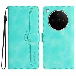 For OPPO Find X8s+ Heart Pattern Skin Feel Leather Phone Case(Light Blue)