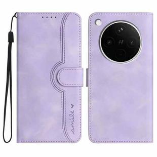 For OPPO Find X8s+ Heart Pattern Skin Feel Leather Phone Case(Purple)