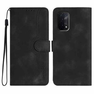 For OPPO A54 5G / A74 5G / A93 5G Heart Pattern Skin Feel Leather Phone Case(Black)