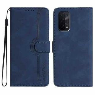 For OPPO A54 5G / A74 5G / A93 5G Heart Pattern Skin Feel Leather Phone Case(Royal Blue)