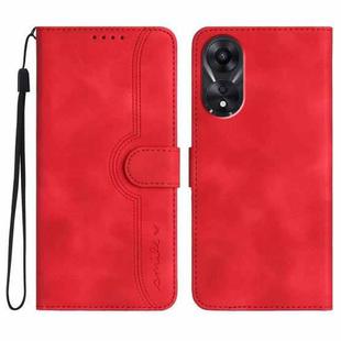 For OPPO A78 5G / A1x Heart Pattern Skin Feel Leather Phone Case(Red)