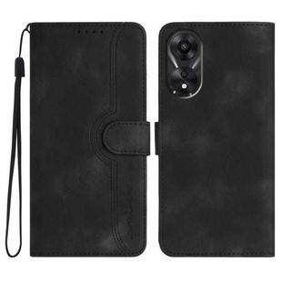 For OPPO A78 5G / A1x Heart Pattern Skin Feel Leather Phone Case(Black)