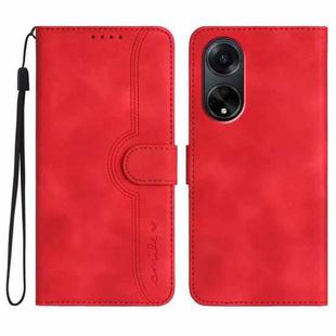 For OPPO A98 5G Heart Pattern Skin Feel Leather Phone Case(Red)