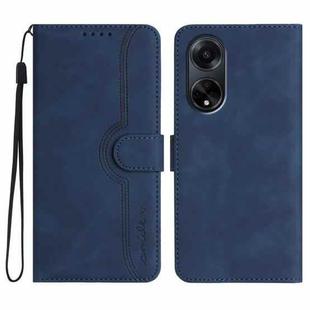 For OPPO A98 5G Heart Pattern Skin Feel Leather Phone Case(Royal Blue)