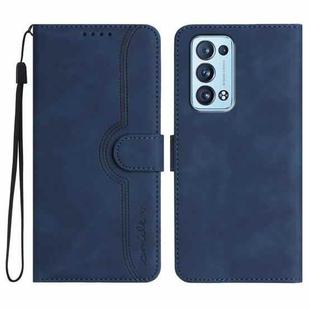 For OPPO Reno6 Pro+ 5G Heart Pattern Skin Feel Leather Phone Case(Royal Blue)