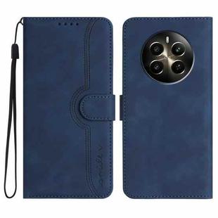 For Realme 12 Pro 5G Global/12 Pro+ 5G Global Heart Pattern Skin Feel Leather Phone Case(Royal Blue)