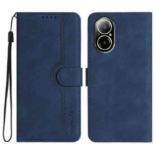 For Realme C67 4G Global Heart Pattern Skin Feel Leather Phone Case(Royal Blue)