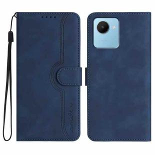 For Realme C30 4G/Narzo 50i Prime/C30s Heart Pattern Skin Feel Leather Phone Case(Royal Blue)