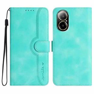 For Realme  12 Lite / C67 4G Global Heart Pattern Skin Feel Leather Phone Case(Light Blue)