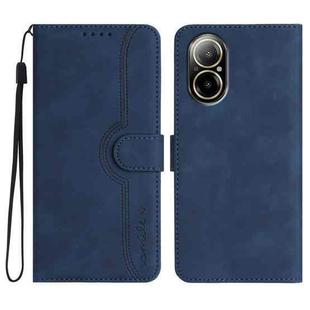 For Realme  12 Lite / C67 4G Global Heart Pattern Skin Feel Leather Phone Case(Royal Blue)