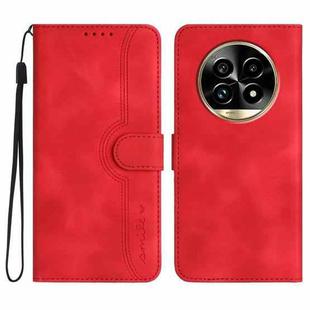 For Realme 13 Pro / 13 Pro+ Global Heart Pattern Skin Feel Leather Phone Case(Red)