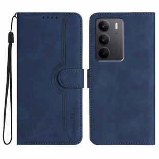 For Realme C75 Global Heart Pattern Skin Feel Leather Phone Case(Royal Blue)