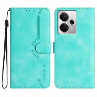 For Realme 14 / P3 5G Global Heart Pattern Skin Feel Leather Phone Case(Light Blue)