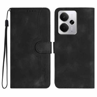 For Realme 14 / P3 5G Global Heart Pattern Skin Feel Leather Phone Case(Black)