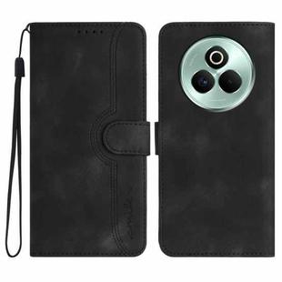For Realme P3 Pro Heart Pattern Skin Feel Leather Phone Case(Black)